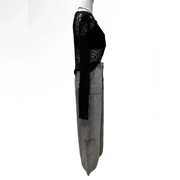 Forever 21 Cargo Jogger Jean Straight-Leg Drawstring Hem Gray Wash 27 - Picture 3 of 10